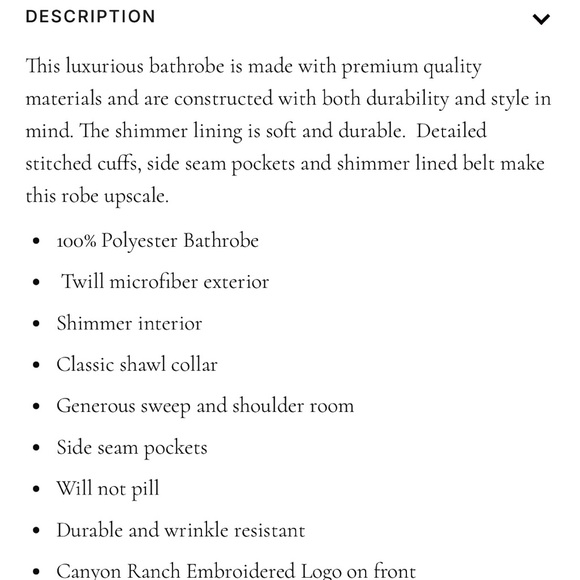 Canyon Ranch luxurious Brown Robe - Picture 3 of 3